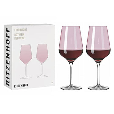 RITZENHOFF 3631003 Rotweinglas 500 ml - Serie Fjordlicht Nr. 3, 2 Stück mit Farbverlauf Berry - Made in Germany im Sale